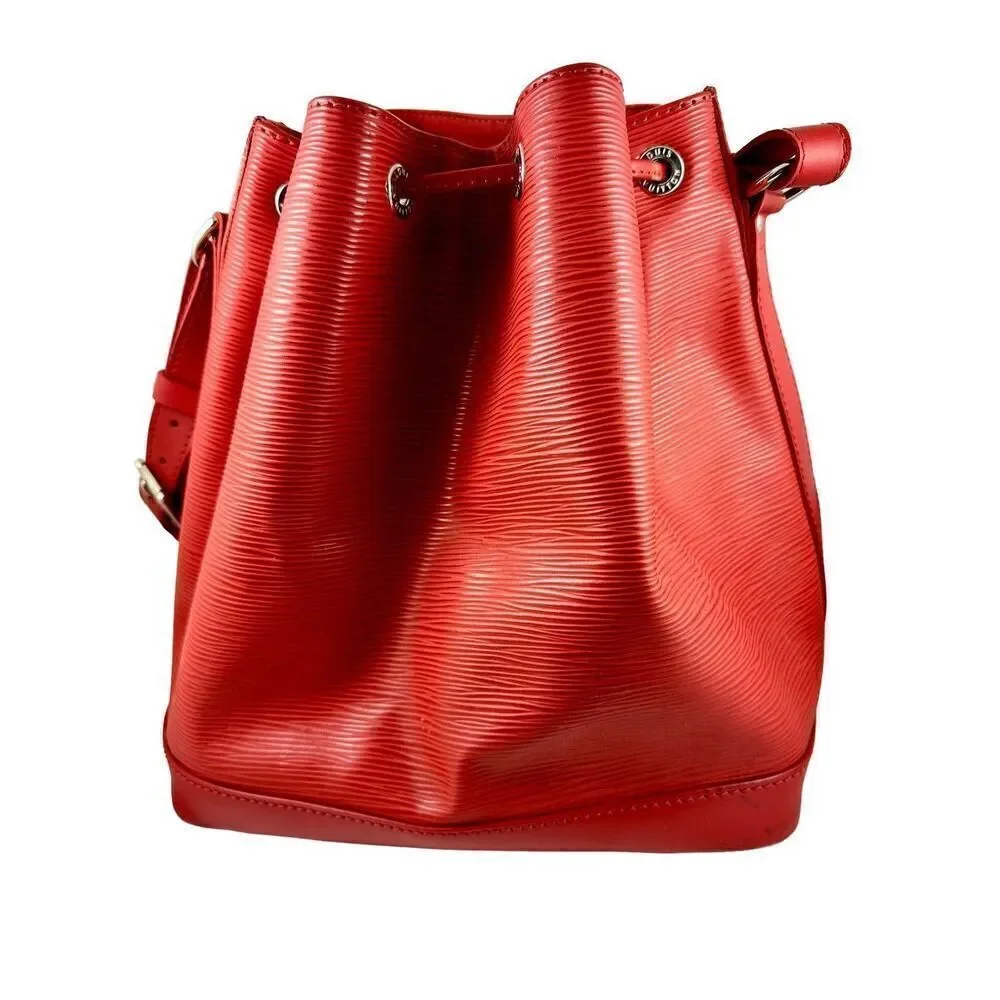 Vintage Louis Vuitton Crossbody or Shoulder Bucket Bag Petit Noe Red Epi Leather - Picture 5 of 8